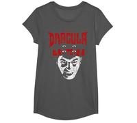 Universal Monsters Distressed Dracula Portrait Logo T-Shirt, Girls, Asphalt Grey, Medium