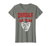 Universal Monsters Distressed Dracula Portrait Logo T-Shirt, Women, Olive Heather, 3X-Large