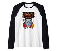 Universal Monsters Dracula Vintage Halloween Mask Raglan Baseball Tee