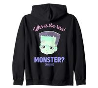 Universal Monsters Frankenstein Anime Who’s The Real Monster Zip Hoodie
