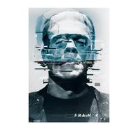 Universal Monsters Frankenstein Glitch Men's T-Shirt - White - 5XL