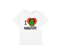 Universal Monsters Frankenstein I Love Monsters Kids T-Shirt, White | Size: 5-6 Years Universal White 5-6 Years