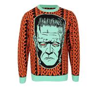 Universal Monsters Men's Head Shot Frankenstein Knitted Jumper in Light Red | Size: Small Universal Monsters Light Red S