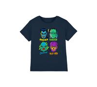 Universal Monsters Monster Heads Kids T-Shirt, Navy | Size: 7-8 Years Universal Navy 7-8 Years
