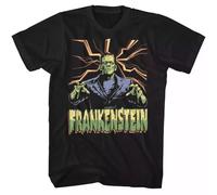 Universal Monsters Movie COLRFUL Frankenstein Lightning Bolts Men's T Shirt Black 3XL