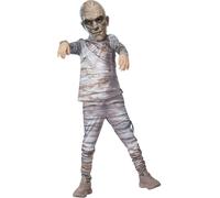 Smiffys Universal Monsters Mummy Costume, Childrens Top, Trousers & EVA Mask, Official License Outfit with Elastic Strap Mask & Bandage Sleeves, Perfect for Halloween and Themed Parties