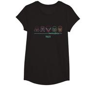 Universal Monsters Neon Lineup T-Shirt, Girls, Black, Medium