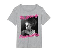 Universal Monsters The Bride of Frankenstein Paint Splatter T-Shirt, Women's Plus, Heather Grey, 1X