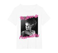 Universal Monsters The Bride of Frankenstein Paint Splatter T-Shirt, Women's Plus, White, 1X
