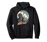 Universal Monsters Wolfman Moon Pullover Hoodie, Adult Unisex, Black, Small