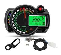 Universal Moto Dashboard Digital Motorcycle Odometer Speedometer Meter Instrument Adjustable 0-299 KM/H 7colors Backlight