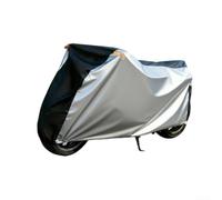 Universal Motorbike Cover 245cm Silver Black Reflective(M 200 * 90 * 100) | Silver-black design, UV resistant layer, prevents paint fade, dust barrier, ideal for outdoor parking