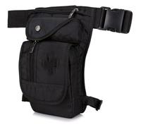 Universal Motorbike Military Style Bag Motorcycle Waist Bag Men's Canvas Drop Leg Bag Functional Messenger Shoulder Bag Motorcycle Seat Bag(Black)