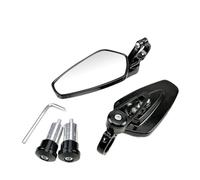 Universal Motorcycle 22mm Bar End Side Rearview Mirror 2Pcs Aluminum 7/8" Motorbike Bike Handlebar Rear View Mirrors(Black)
