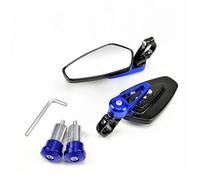 Universal Motorcycle 22mm Bar End Side Rearview Mirror 2Pcs Aluminum 7/8" Motorbike Bike Handlebar Rear View Mirrors(Blue)