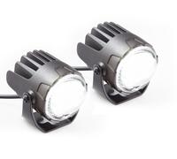 Universal Motorcycle Additional LED Low-Beam Headlights Pair, Matte Black