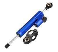 Universal Motorcycle Aluminum Alloy Steering Damper Stabilizer, High Precision Steering Damper for Smooth Ride, Anodized Resistant with Bracket for All (Blue and Black)