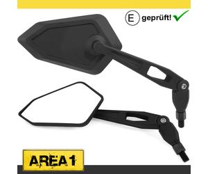 Universal Motorcycle Area1 Mirror Set With 2x M10 Right Thread (V6)