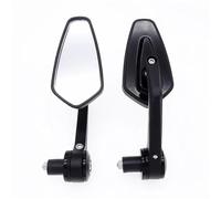 Universal Motorcycle Bar End Rearview Mirrors Handle Side Oval For PYPFQUMQGR(Black)