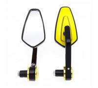Universal Motorcycle Bar End Rearview Mirrors Handle Side Oval For Suzuki CRRYUQWWM(Gold)