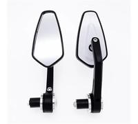 Universal Motorcycle Bar End Rearview Mirrors Handle Side Oval For Suzuki CRRYUQWWM(White)