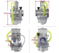 Universal Motorcycle Carburetor Adjustable Power Jet H 28MM-40MM Compatible With 150cc 250cc 450cc 500cc Engines Fits YZ250F KX250F RMZ250 CRF250R CRF450R Models(LEC-34MM)
