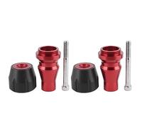 Universal Motorcycle Exhaust Crash Pad, 10mm Protector Frame Slider, Stainless Steel Motorcycle Accessories, CNC Aluminum Alloy + POM + Stainless Steel for Racing and Fast - Speed (Red)