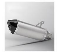Universal motorcycle exhaust Motorcycle exhaust universal carbon 470mm for Sports 51mm click150 pcx150 cbr150r fz150 adv150 r15v3(Black)