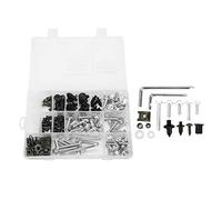 Universal Motorcycle Fairing Windshield Bolt Kit, Repair Screws Fasteners Set, Aluminum Alloy Fixing Bolts for Sports Bikes, Includes M5 M6 Screws, Nuts, Washers and Wrenches for M (Silver)