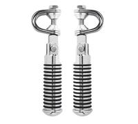 Universal Motorcycle Foot Pegs 1" 1.25" Engine Guard Mount Clamp Highway Crash Bar Footrest Compatible With Sportster Touring Softail Motorcycle Models Aftermarket Replacement(Chrome Footpegs)