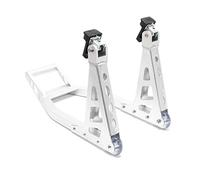 Universal Motorcycle Front Wheel Stand of Aluminium with Castors for Mounting and Mending Motorbikes