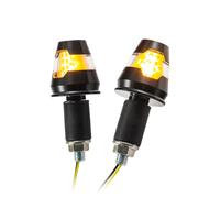 Universal Motorcycle Handlebar Ends - LED Indicator Conic Black 7/8 " +1 "