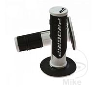 Universal Motorcycle Handlebar Grip Closed End White/Black for Bar Diameter 22mm