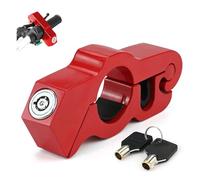 Universal Motorcycle Handlebar Lock, Helmet Lock Set Motorcycle Throttle Lock Red with Key, Security Lock Front Brake and Clutch Locks for Dirt Bike, for Sports Bikes, Mountain Bike, ATVs