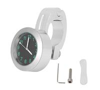 Universal Motorcycle Handlebar Mount Clock, Metal Motorcycle Clock, Shock - Proof Dial Watch with LR626 Battery, for 7/8-1in Handlebars, Silver or Black (Silver)