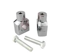Universal Motorcycle Handlebar Riser 1 Pair Universal Inch 25mm Aluminium Black Motorcycle Handle Bar Mounting Handlebar Risers Clamp(Chrome Square)