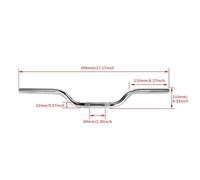 Universal Motorcycle Handlebar Style Guide 22MM 25MM Cafe Racer Old School Design Compatible With Various Bikes Custom Fit(22MM chrome)