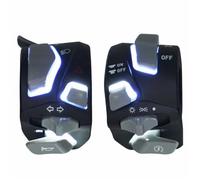 Universal Motorcycle Handlebar Switch Headlight Warning Light Turn Flash Light Signal Horn Start Kill Button With LED 7/8'' 22mm Headlamp Assembly(White)