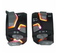 Universal Motorcycle Handlebar Switch Headlight Warning Light Turn Flash Light Signal Horn Start Kill Button With LED 7/8'' 22mm Headlamp Assembly(Red)