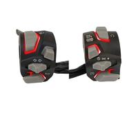 Universal Motorcycle Handlebar Switch Headlight Warning Light Turn Flash Signal Horn Start Kill Button With LED(Red)