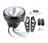 Universal Motorcycle Headlight with Turn Signal, Super Bright Integrated Headlight and Blinker for Motorbike ATV, Gold H4 Halogen Bulb, Includes Mounting Brackets for Easy Installa
