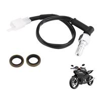 Universal Motorcycle Hydraulic Brake Light Switch Banjo Bolt - M10 x 1.25mm Coarse Thread Hollow Pressure Switch with 2-Pin Plug & Washers, 30cm Wire for Honda Yamaha Kawasaki Suzuki