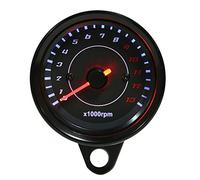 Universal Motorcycle LED Backlight Tachometer Gauge - DC 12V Electronic Tachometer for Fit for Honda, Suzuki, Yamaha, Kawasaki - 13000 RPM Rev Counter