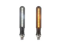 Universal Motorcycle LED Turn Signal Light M10 Day Running Light White/Red Flowing Amber Brake Lamp Width Light 3 Wires Turn Signals