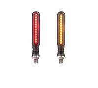 Universal Motorcycle LED Turn Signal Light M10 Day Running Light White/Red Flowing Amber Brake Lamp Width Light 3 Wires Turn Signals