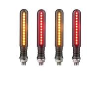 Universal Motorcycle LED Turn Signal Light M10 Day Running Light White/Red Flowing Amber Brake Lamp Width Light 3 Wires Turn Signals
