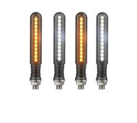 Universal Motorcycle LED Turn Signal Light M10 Day Running Light White/Red Flowing Amber Brake Lamp Width Light 3 Wires Turn Signals