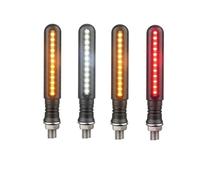 Universal Motorcycle LED Turn Signal Light M10 Day Running Light White/Red Flowing Amber Brake Lamp Width Light 3 Wires Turn Signals