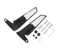 Universal Motorcycle Mirrors Black Aluminum Alloy | Handlebar Clamp and Bar End Mounting, Wind Wings for Scooter Riders and Daily Commuting