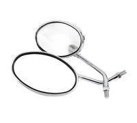 Universal Motorcycle Mirrors For Ya&ma&ha Xt 600 Virago 125 535 1100 Vmax 1200 Universal Motorcycle Oval Chrome Rearview Mirrors 10MM Motorbike Side Mirror